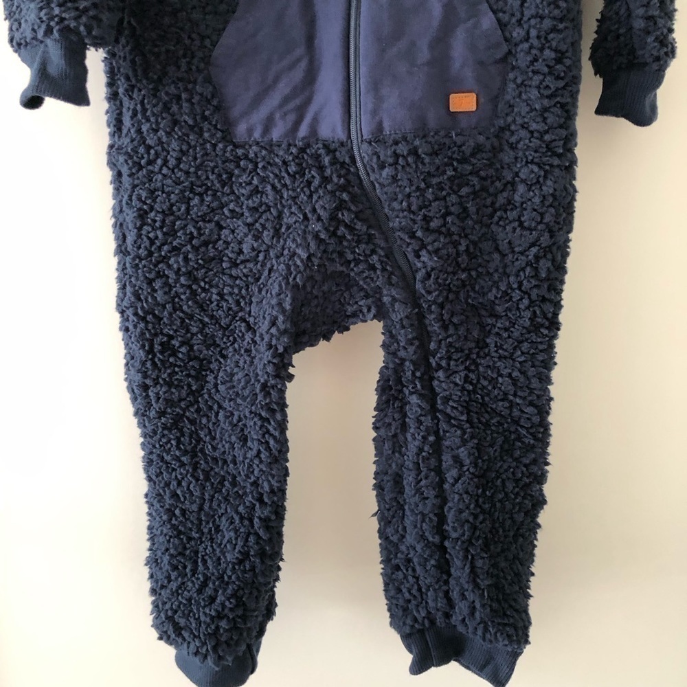 7 For All Mankind Blue Sherpa Baby Jumpsuit 24M - Picture 4 of 10